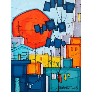 Salman Farooqi, 12 x 16 Inch, Acrylic on Canvas, Cityscape Painting, AC-SF-546